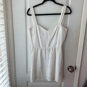 Reformation White Linen Mini Dress